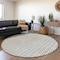 Homeroots 8' Gray And Ivory Round Geometric Washable Indoor Outdoor Area Rug 614751 - alternate 3