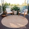 Homeroots 8' Copper And Beige Round Floral Washable Indoor Outdoor Area Rug 582340 - alternate 4