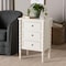 Baxton Studio Malinda Classic White Wood 3-Drawer End Table with Spindle Legs 253-14066-ZORO - alternate 3