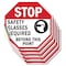 Signmission Stop Safety Glasses Required Beyond, 4 inch X 4 inch, Vinyl Decal, 5PK OC-D-5PACK-4-308 - alternate 1
