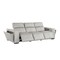 Homeroots 104" Light Gray Top Grain Leather Reclining Metal USB Sofa 720440 - alternate 3