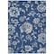 Homeroots 9' X 12' Navy Blue And Gray Floral Washable Indoor Outdoor Area Rug 589486 - alternate 5