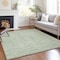 Homeroots 5' X 8' Mint Green Artichoke Green And Ivory Geometric Washable Indoor Outdoor Area Rug 583373 - alternate 3