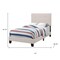 Homeroots Beige Twin Tufted Upholstered Linen Bed Frame with Nailhead Trim 333289 - alternate 2