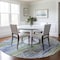 Homeroots 8' Sky Blue And Fern Green Round Striped Washable Indoor Outdoor Area Rug 617694 - alternate 3