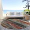 Homeroots 8' Fern Green Black And Terra Cotta Round Striped Washable Indoor Outdoor Area Rug 605981 - alternate 6
