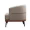 Homeroots 29" Beige Terra Cotta and Black Linen Upholstered Wood Barrel Chair 653113 - alternate 4