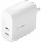 Belkin 40W Dual Port USB-C Wall Charger - Fast Charging for iPhone, Galaxy, iPad, AirPods & More WCB006dqWH - alternate 1