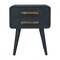 Homeroots 22" Black Solid Wood Two Drawer Nightstand 651871 - alternate 1