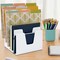 Acrimet 5 Section Incline File Sorter Desk Organizer Rack for Office Desktop Plastic White Color 225.2 - alternate 3