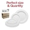 Smarty Had A Party White with Silver Pearl String Round Disposable Plastic Dinnerware Value Set, 240PK 8870-WHSVP-CASE - alternate 5