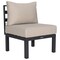 Leisuremod Chelsea 7-Piece Patio Sectional And Coffee Table Set Black Aluminum With Cushions, Beige CSTBL-7BG - alternate 4