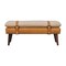 Homeroots 35in Brown Genuine Leather and Solid Wood Upholstered Storage Bench With Cabinet 717471 - alternate 3