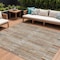Homeroots 8' X 10' Rust And Ivory Striped Washable Indoor Outdoor Area Rug 631554 - alternate 1