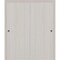 Sartodoors Sliding Closet Bypass Doors 72 x 80 inches, BASIC 3001 Ash Franko, Rails Hardware Set, Wood Solid BASIC3001DBD-YAFR-72 - alternate 1