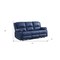 Homeroots 81" Blue Faux Leather Reclining USB Sofa With Black Legs 491002 - alternate 3