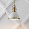 Jonathan Y Homer 10" 1-Light Modern Industrial Metal LED Dome Pendant, White/Brass Gold JYL9535D - alternate 5