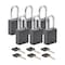 Brady Velocity Lockout Padlocks Aluminum 1.5in Shackle Clearance KA Black 6PK SDAL-BLK-38ST-KA6 - alternate 1