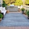 Homeroots 9' X 12' Blue And Charcoal Striped Washable Indoor Outdoor Area Rug 631489 - alternate 4