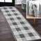 Jonathan Y Gingham Gradient Plaid Cottage Machine-Washable Light Gray/Dark Gray/Cream 2 ft. x 8 ft. Runner Rug WSH303A-28 - alternate 1