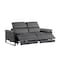Homeroots 77in Dark Gray and Black Italian Leather Power Reclining Loveseat 720495 - alternate 3