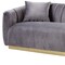 Homeroots 84" Gray Velvet Sofa And Toss Pillows 491011 - alternate 3