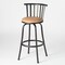 Homeroots Set of Two Brown and Black Faux Leather and Iron Low Back Adjustable Height Swivel Bar Chairs 610395 - alternate 3