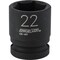 Channellock 1/2'' Drive 22 mm 6-Point Shallow Metric Impact Socket 315737 - alternate 1