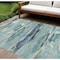 Homeroots 10' X 14' Sage Teal Blue And Navy Blue Abstract Washable Indoor Outdoor Area Rug 612484 - alternate 1