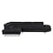 Homeroots Black Faux Leather L Shaped Two Piece Corner Sectional 366223 - alternate 4