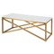Homeroots 46" Gold Faux Marble And Steel Sled Coffee Table 520938 - alternate 4