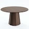 Homeroots 52" Brown Wood Pedestal Base Round Top Dining Table 720966 - alternate 1