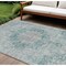 Homeroots 9' X 12' Teal Blue Floral Medallion Washable Indoor Outdoor Area Rug 607948 - alternate 1