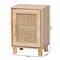 Baxton Studio Maclean Mid-Century Rattan and Natural Brown Finished Wood 1-Door Nightstand 199-12315-ZORO - alternate 2