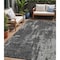 Homeroots 5' X 8' Black And Ivory Geometric Washable Indoor Outdoor Area Rug 594522 - alternate 1