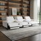 Homeroots 129" White Top Grain Leather Reclining Metal USB Sofa 720344 - alternate 3