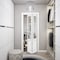 Sartodoors Sliding Closet Bi-fold Doors, Felicia 3599 White Silk with Clear Glass, Sturdy Tracks Moldings Tri FELICIA3599BF-BEM-64 x 96 (2* 32x96) - alternate 3