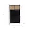 Homeroots Rustic Black and Light Bamboo Tall Buffet Cabinet 401704 - alternate 2