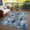 Homeroots 8' X 10' Denim Blue And Sky Blue Geometric Washable Indoor Outdoor Area Rug 583025 - alternate 6