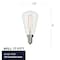 Bulbrite LED Filament, 4 Watt, Dimmable, ST15 Light Bulb, Clear Glass Finish, E12Base, 2700K, 400 Lumens, 4PK 862049 - alternate 4