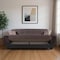 Homeroots 93" Brown Microfiber And Faux Leather Sleeper Sofa And Toss Pillows 607161 - alternate 5