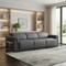Homeroots 100" Dark Gray Top Grain Leather Reclining Metal USB Sofa 720359 - alternate 4