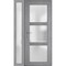 Vdomdoors Front Exterior Prehung FiberGlass Door Frosted Glass / Manux 8552 Grey Ash / Sidelight and Transom MANUX8552EXD-SS-W36+12 x H80+14-LH - alternate 1