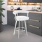 Armen Living Magnolia 26in Swivel Counter Stool in Brushed Stainless Steel with White Faux Leather LCMGBABSWHI26 - alternate 4