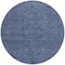 Homeroots 8' Navy Blue And Charcoal Round Floral Washable Indoor Outdoor Area Rug 604230 - alternate 4
