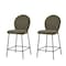 Homeroots Set of Two 26" Green and Black Fabric and Metal Counter Height Bar Chairs, 2PK 716229 - alternate 4