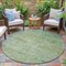 Homeroots 8' Artichoke Green And Ivory Round Abstract Washable Indoor Outdoor Area Rug 631583 - alternate 2