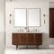 James Martin Vanities Amberly 60" Double Vanity, Mid-Century Walnut, w/ 3 CM Siberian Silestone Top 670-V60D-WLT-3SFR - alternate 3