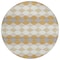 Homeroots 8' Gold Copper And Ivory Round Geometric Washable Indoor Outdoor Area Rug 597898 - alternate 6