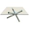 Homeroots 60" Clear and Silver Glass and Metal Cross Leg Base Square Dining Table 555142 - alternate 2
